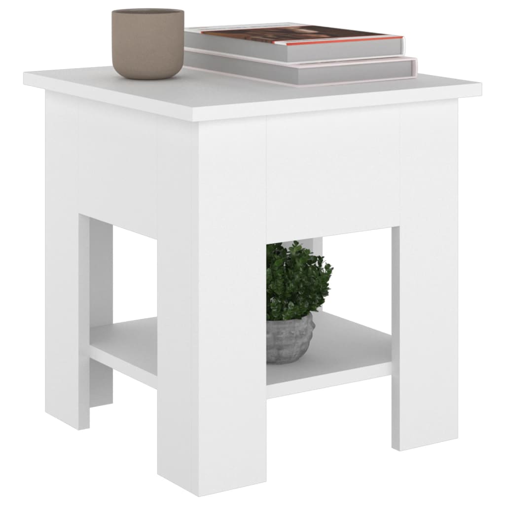 vidaXL Coffee Table White 15.7"x15.7"x16.5" Engineered Wood