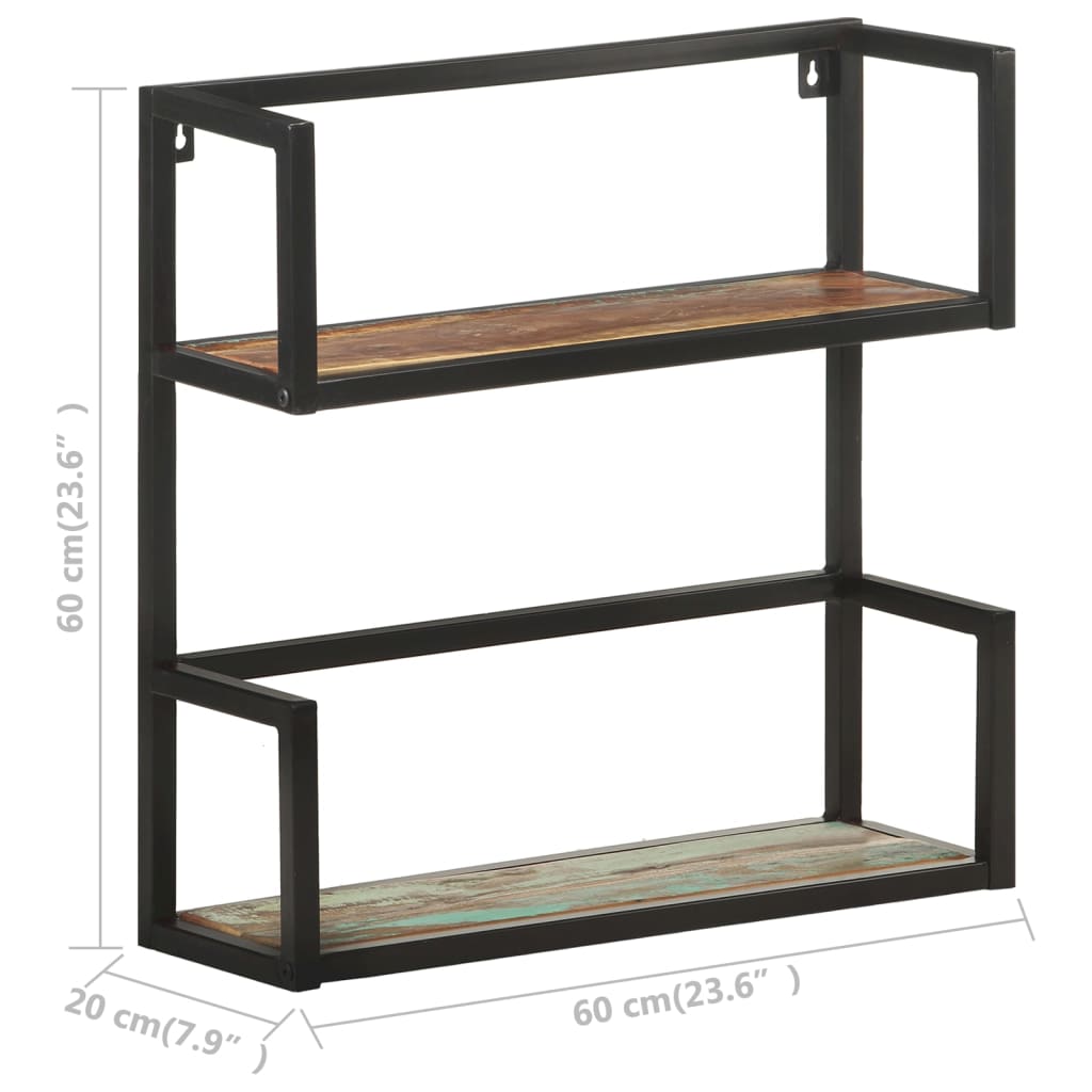 vidaXL Wall Shelf 23.6"x7.9"x23.6" Solid Reclaimed Wood