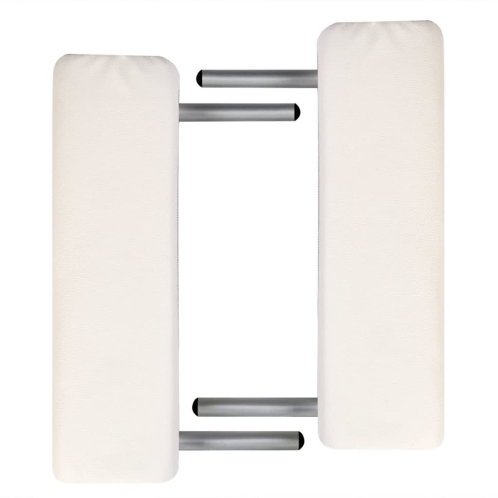 vidaXL Cream White Foldable Massage Table 2 Zones with Aluminum Frame