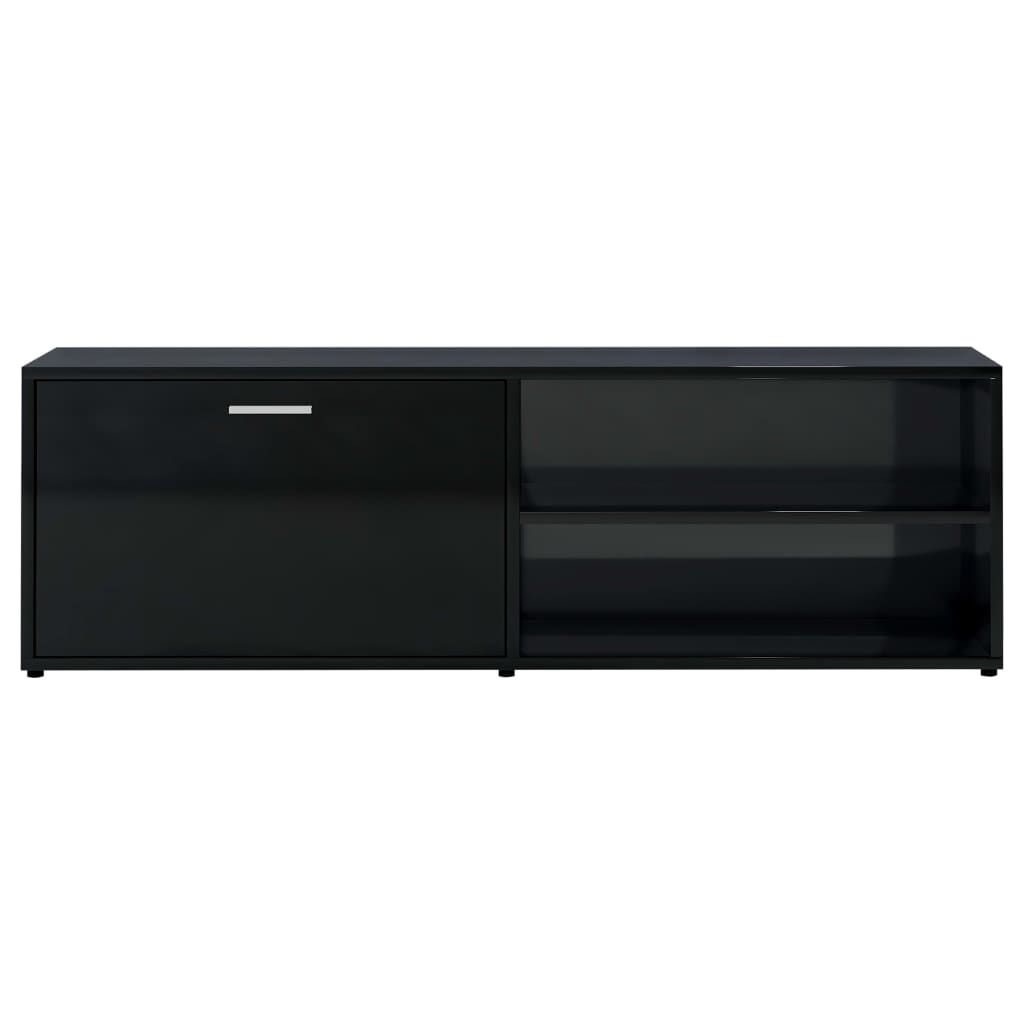 vidaXL TV Cabinet High Gloss Black 47.2"x13.4"x14.6" Engineered Wood
