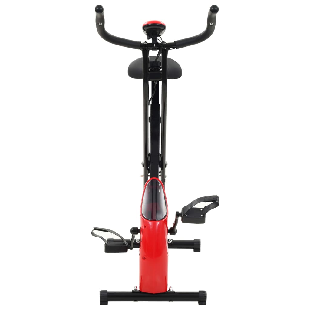 monitor wide fact vidaXL Magnetic Exercise X-Bike with Pulse Measurement Black and Red |  vidaXL.com