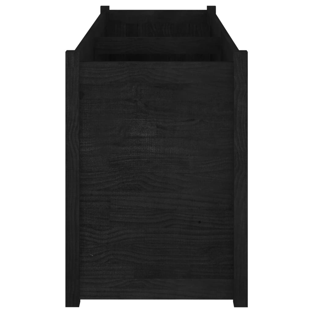 vidaXL Garden Planter Black 59.1"x19.7"x27.6" Solid Wood Pine