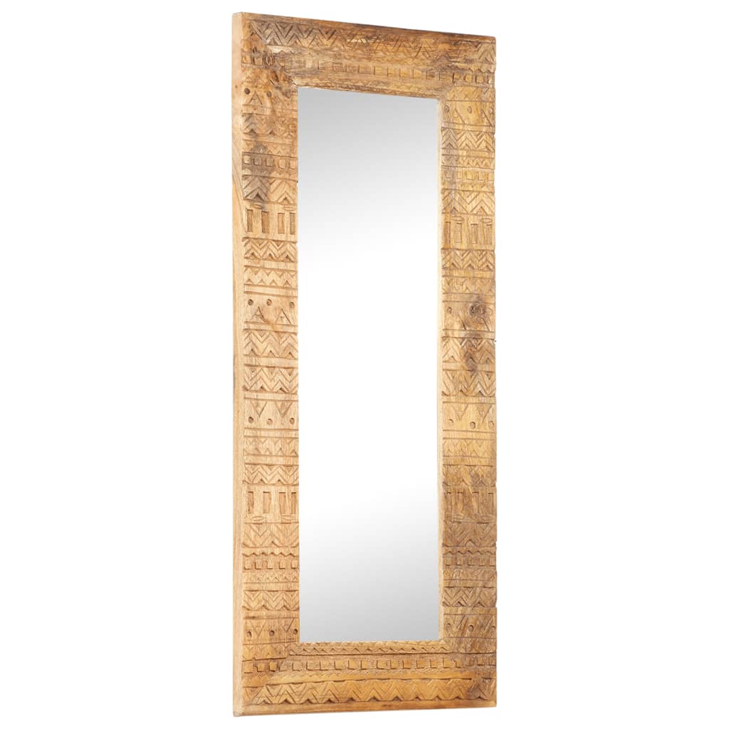vidaXL Hand-Carved Mirror 43.3"x19.7"x4.3" Solid Mango Wood