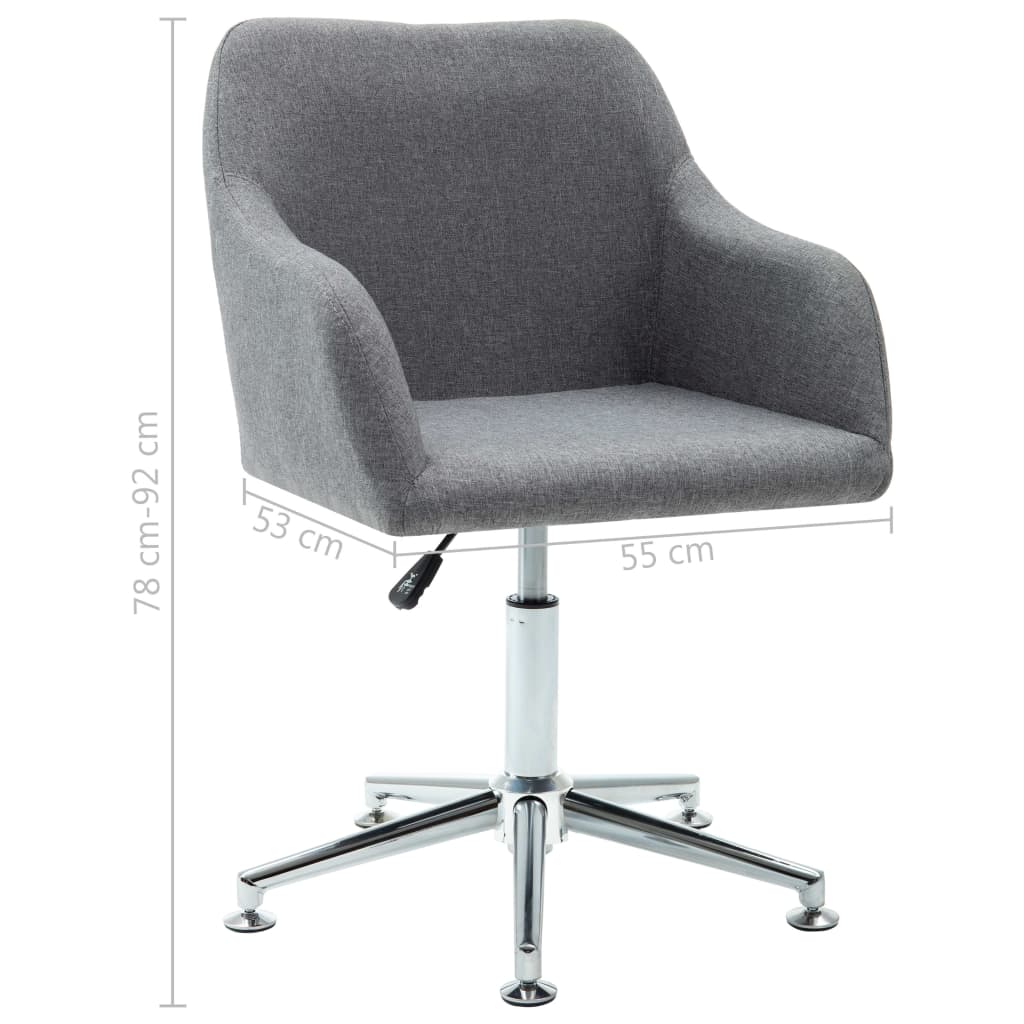 vidaXL Swivel Dining Chair Light Gray Fabric