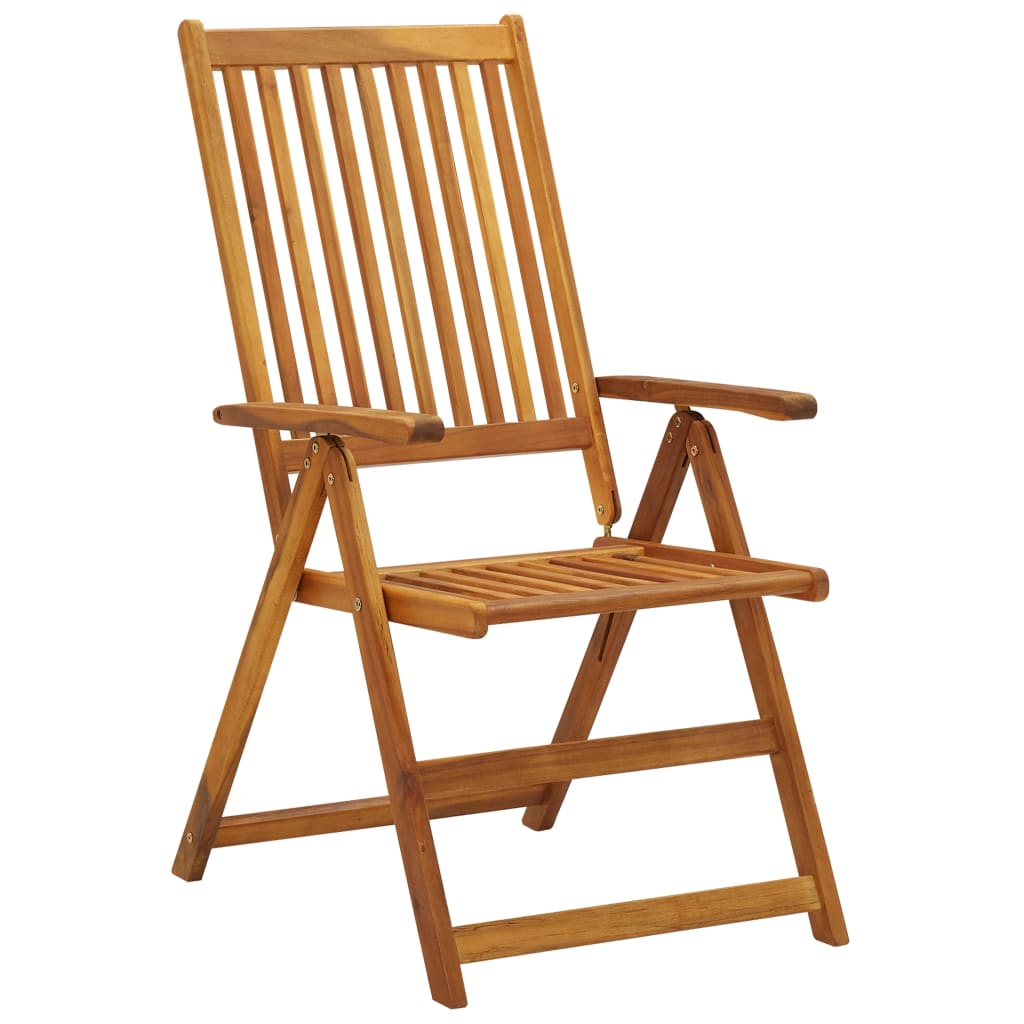 vidaXL Folding Patio Chairs 3 pcs with Cushions Solid Acacia Wood