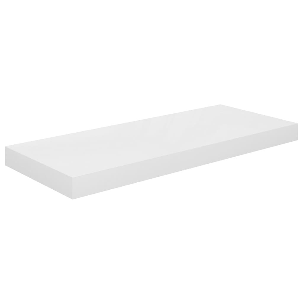 vidaXL Floating Wall Shelf High Gloss White 23.6"x9.3"x1.5" MDF