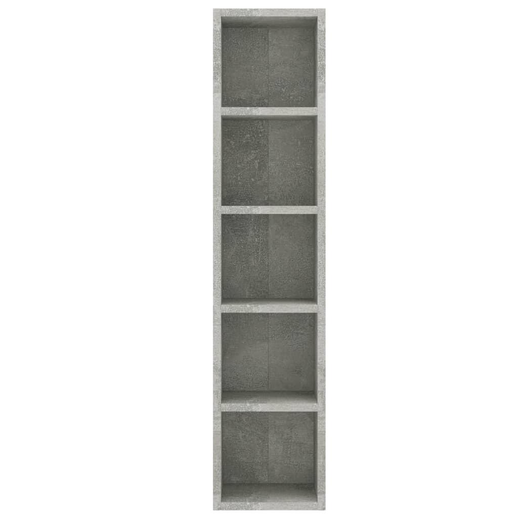 vidaXL CD Cabinet Concrete Gray 8.3"x6.3"x36.8" Engineered Wood