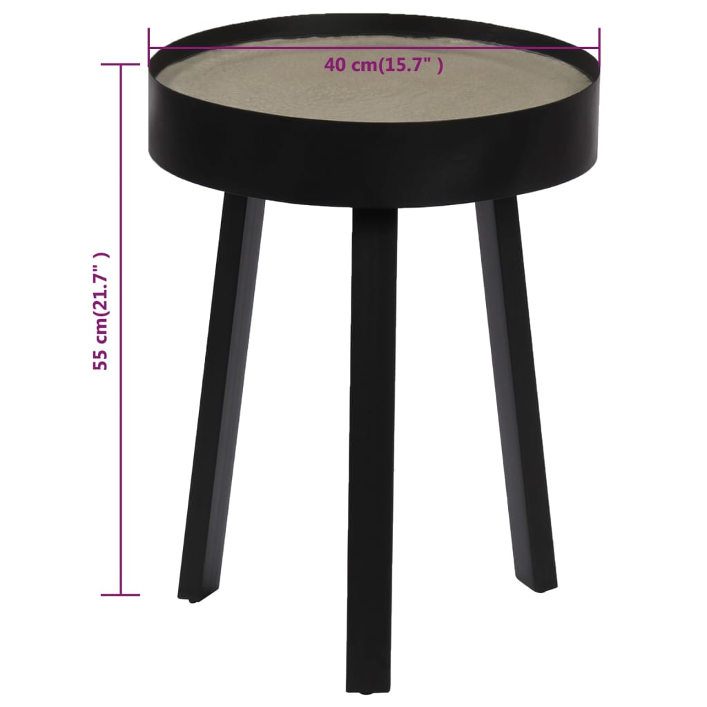 vidaXL Coffee Table Concrete Top 15.7"x21.6"
