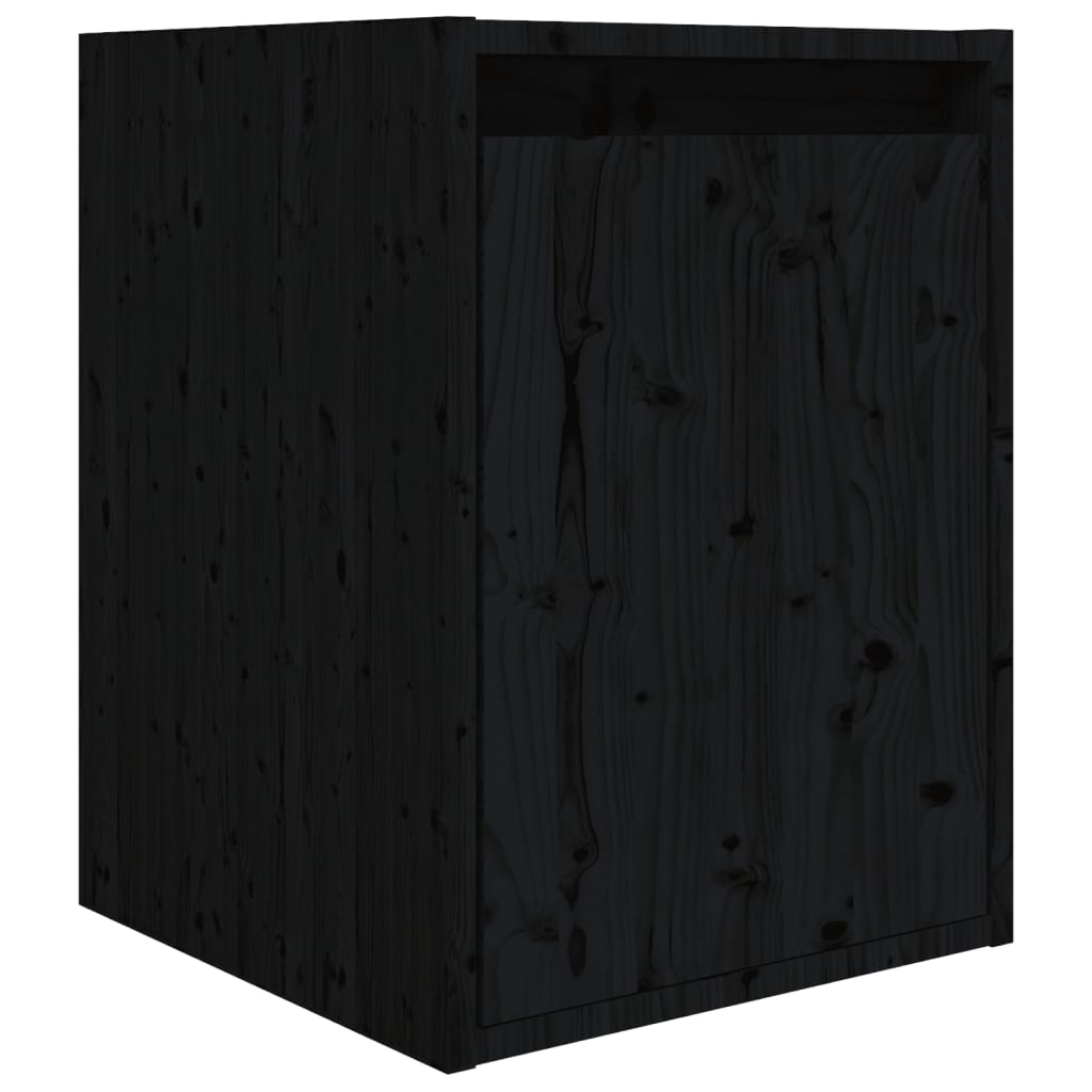 vidaXL TV Stands 5 Pcs Black Solid Wood Pine