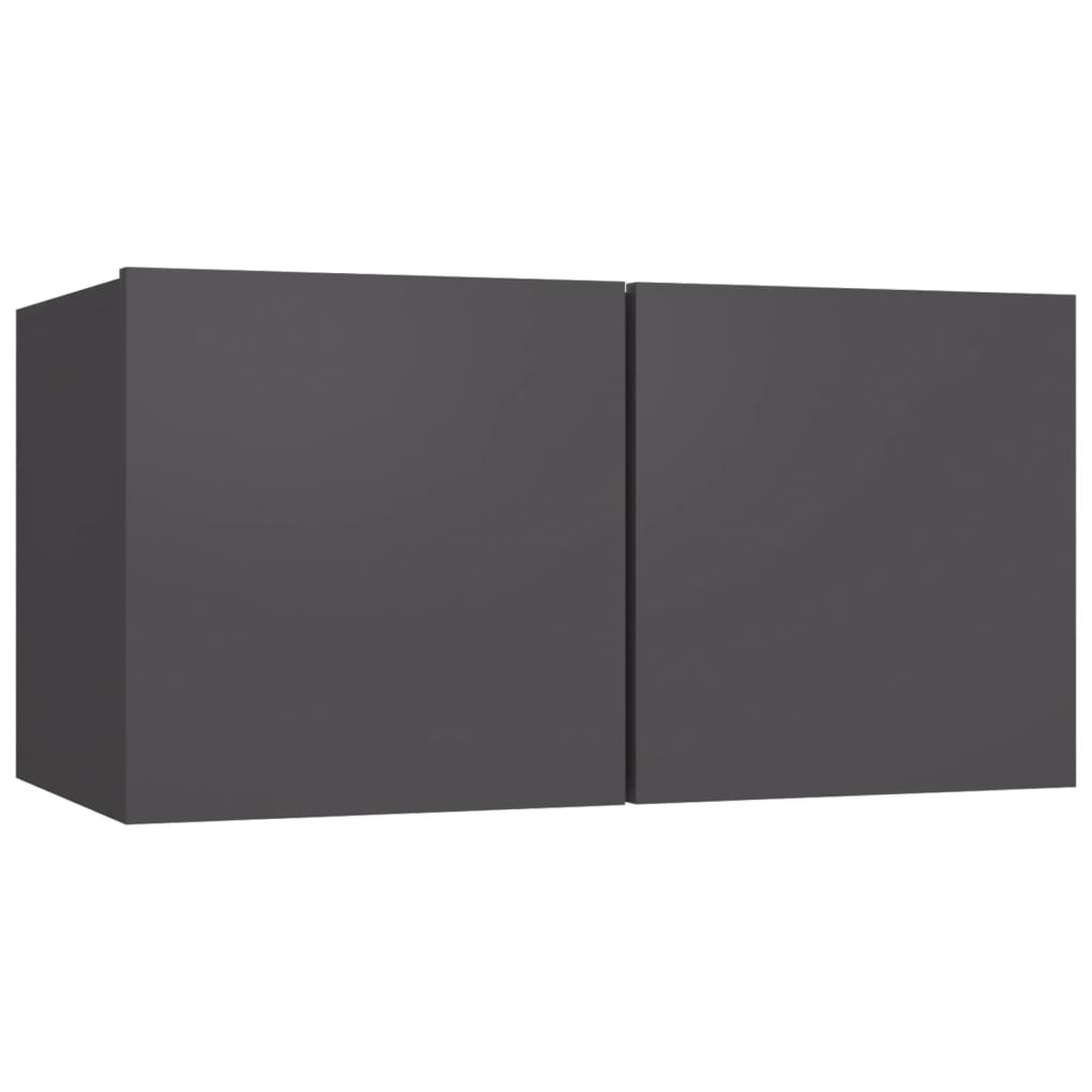 vidaXL TV Stands 4 Pcs Gray 23.6"x11.8"x11.8" Engineered Wood
