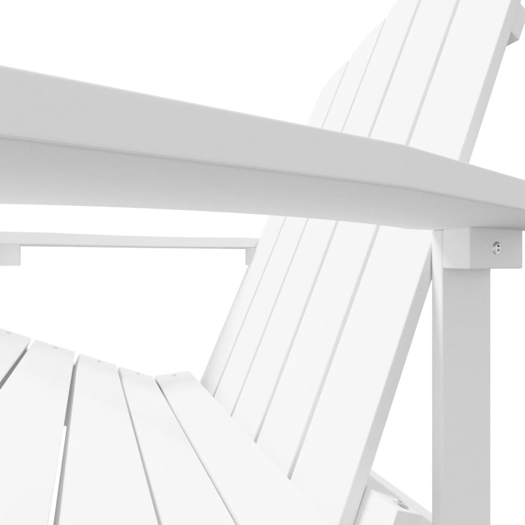 vidaXL Patio Adirondack Chair with Footstool HDPE White