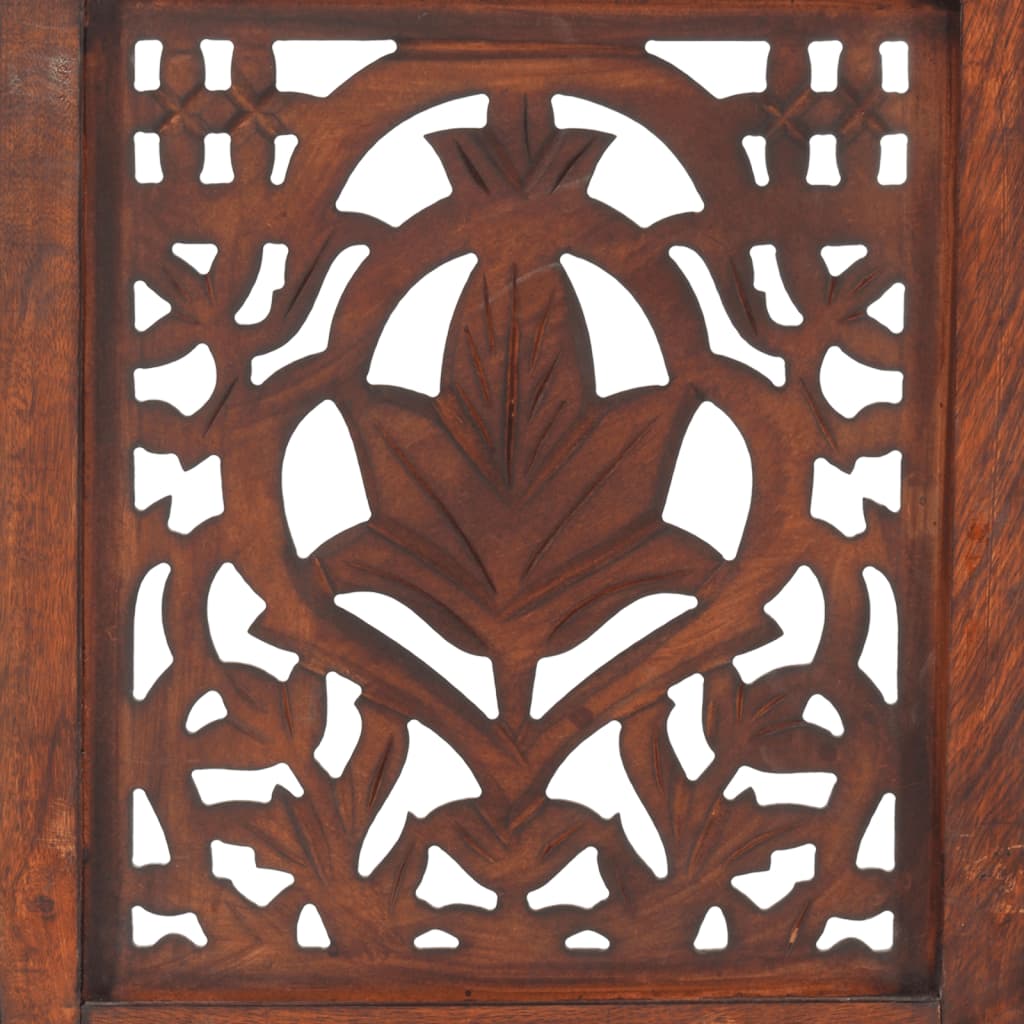 vidaXL Hand Carved 5-Panel Room Divider Brown 78.7"x65" Solid Mango Wood