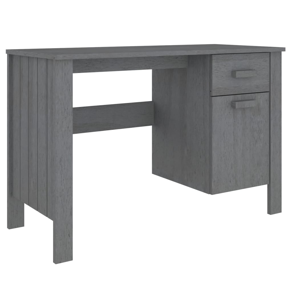 vidaXL Desk HAMAR Dark Gray 44.5"x19.7"x29.5" Solid Wood Pine