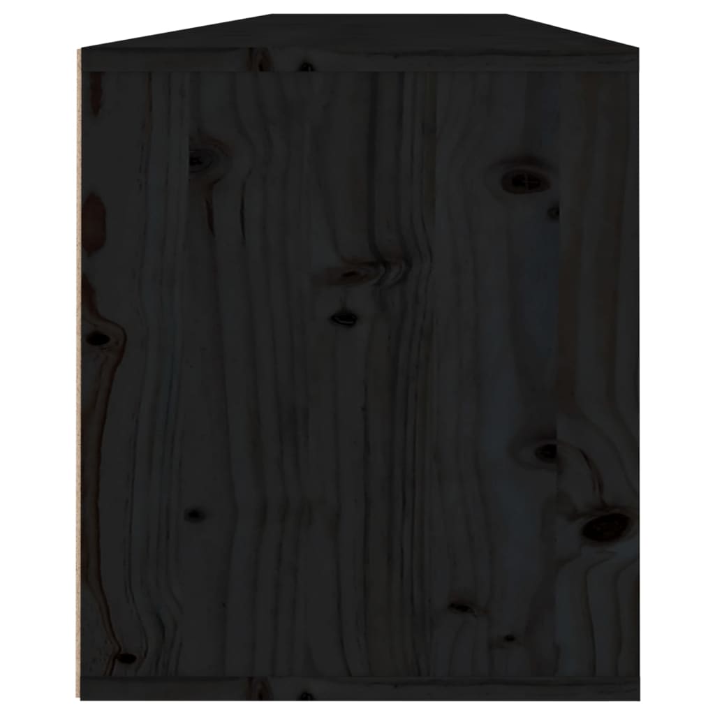 vidaXL Wall Cabinets 2 pcs Black 31.5"x11.8"x13.8" Solid Wood Pine