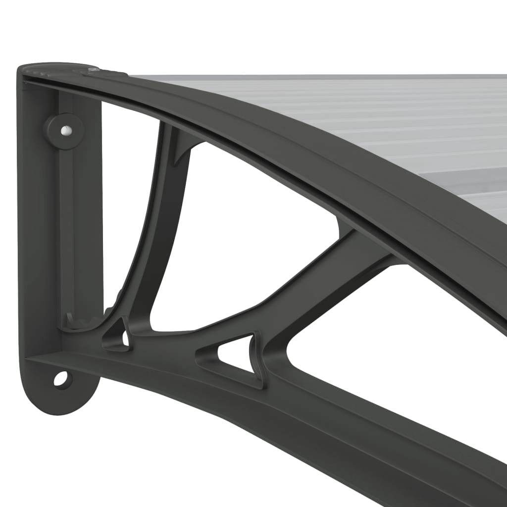 vidaXL Door Canopy Black and Transparent 39.4"x29.5" Polycarbonate