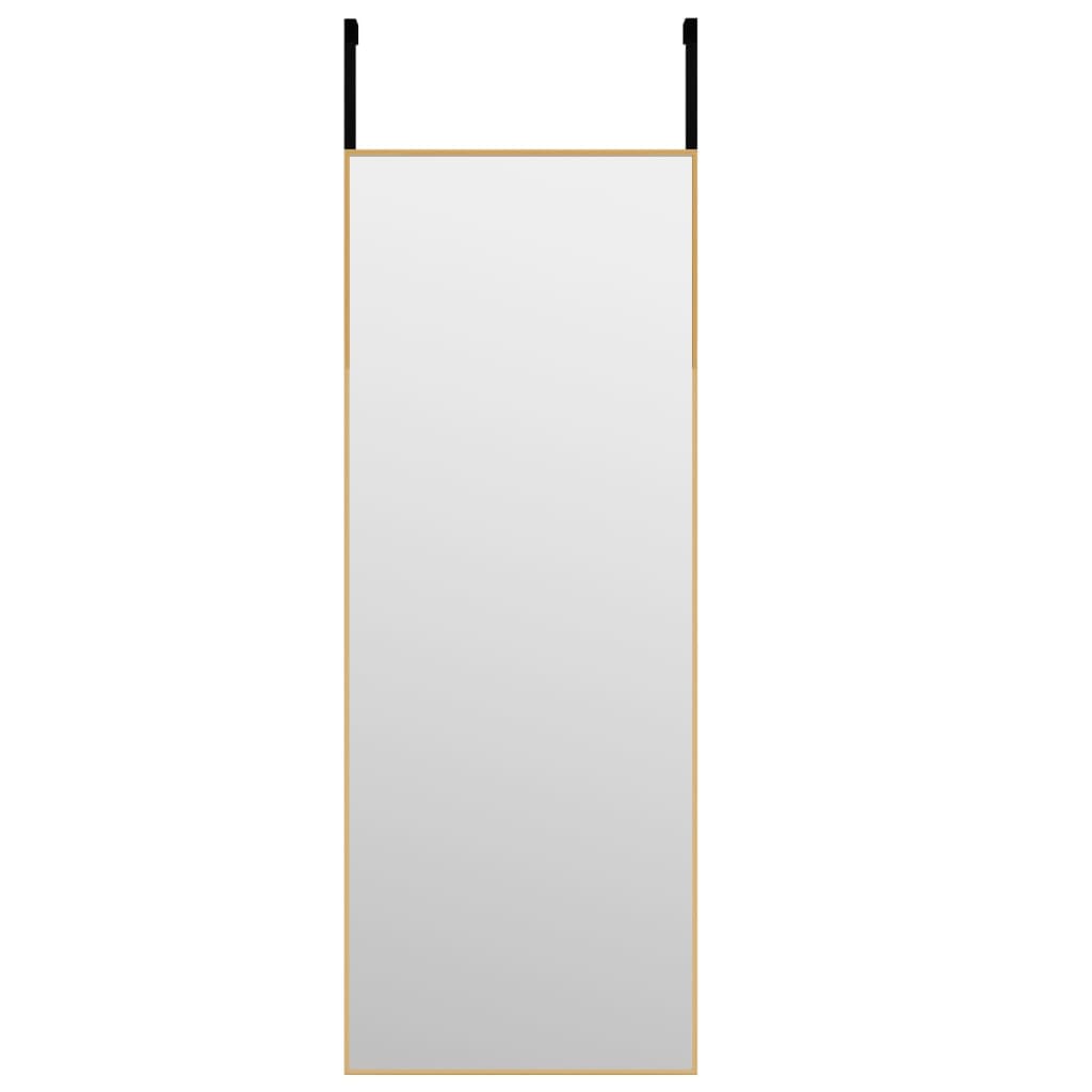 vidaXL Door Mirror Gold 11.8"x31.5" Glass and Aluminum