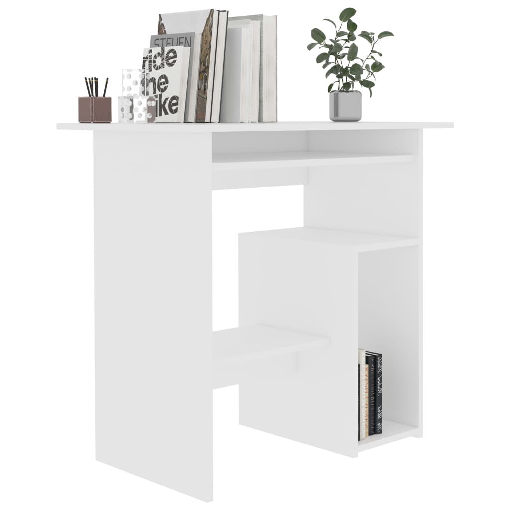 vidaXL Desk White 31.5"x17.7"x29.1" Engineered Wood
