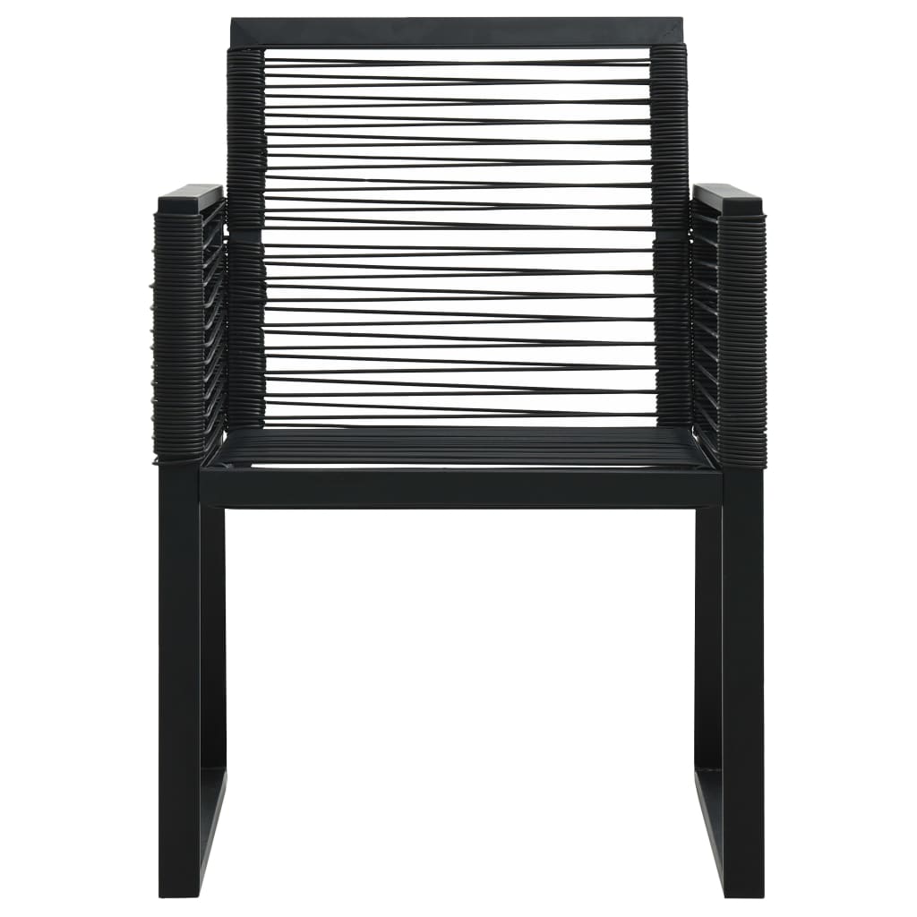 vidaXL Patio Chairs 2 pcs Black PVC Rattan