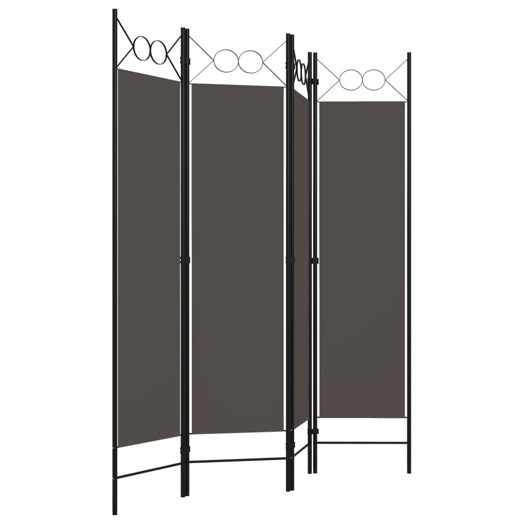 vidaXL 4-Panel Room Divider Anthracite 63"x70.9"