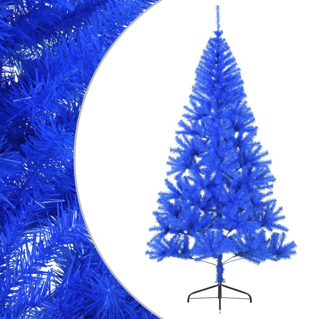 vidaXL Artificial Half Christmas Tree with Stand Blue 6 ft PVC