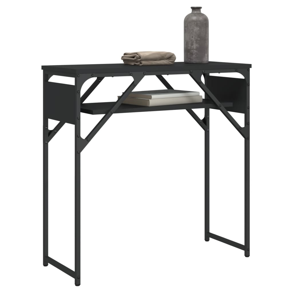vidaXL Console Table with Shelf Black 29.5"x11.8"x29.5" Engineered Wood