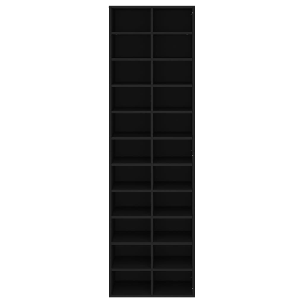 vidaXL Shoe Cabinet Black 21.3"x13.4"x72" Engineered Wood