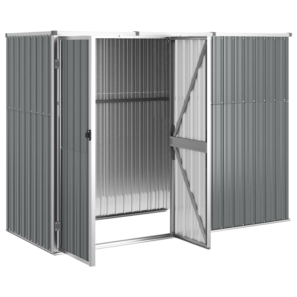 vidaXL Garden Tool Shed Gray 88.6"x35"x63.4" Galvanized Steel