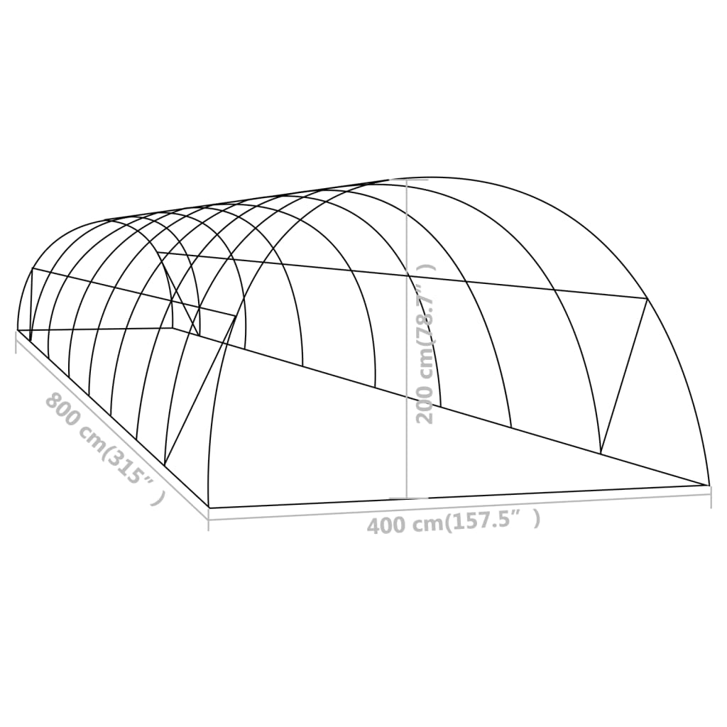 vidaXL Greenhouse 344.4 ft² 26.2'x13.1'x6.6'