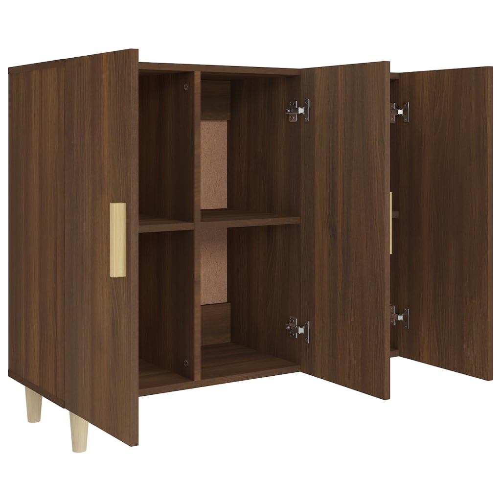vidaXL Sideboard Brown Oak 35.4"x13.4"x31.5" Engineered Wood
