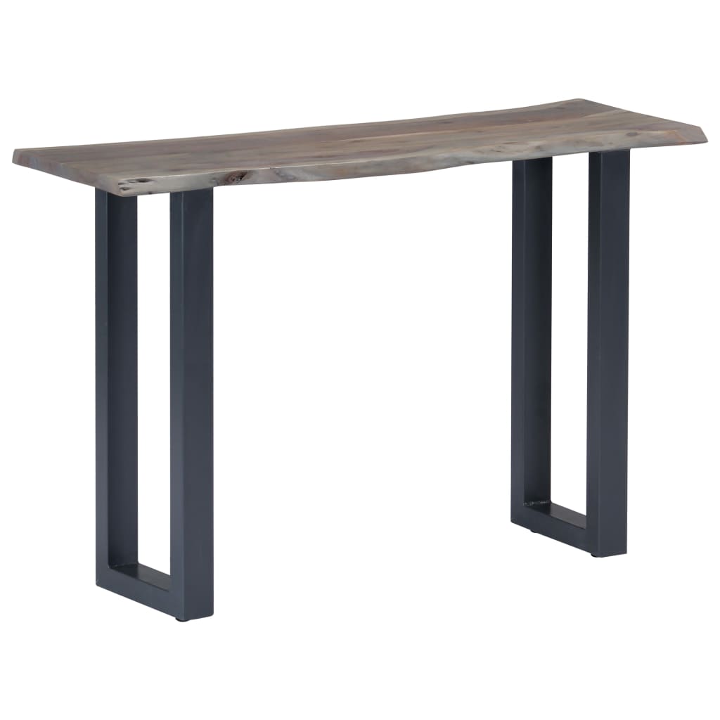 vidaXL Console Table Gray 45.3"x13.8"x29.9" Solid Acacia Wood and Iron