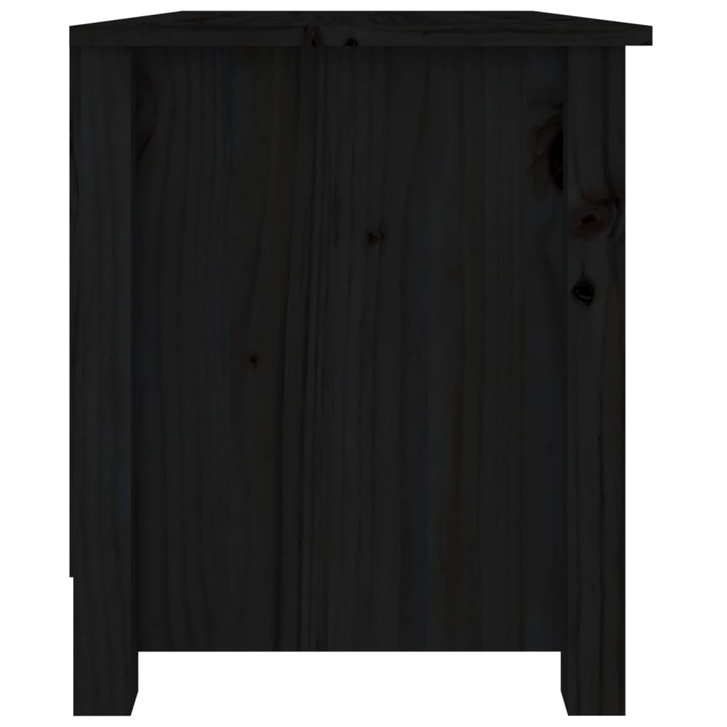 vidaXL Shoe Bench Black 27.6"x15"x17.9" Solid Wood Pine