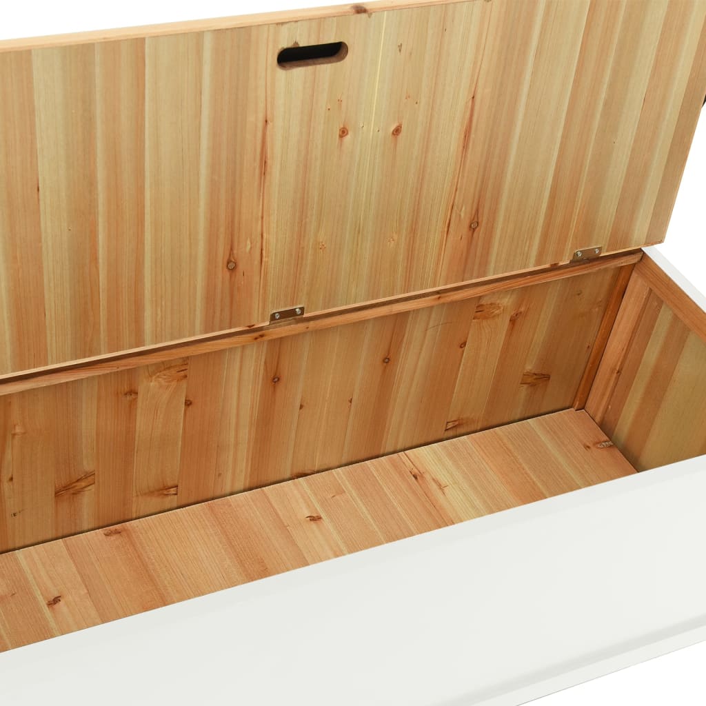 vidaXL Bench White 42.1"x17.7"x29.7" Solid Wood Fir