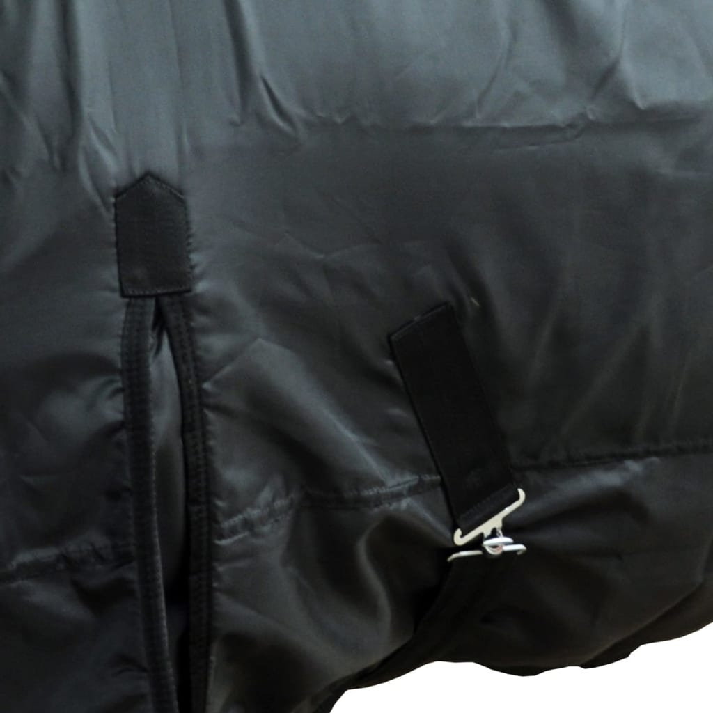 vidaXL Fleece Rug Double Layers with Surcingles 45.3" Black