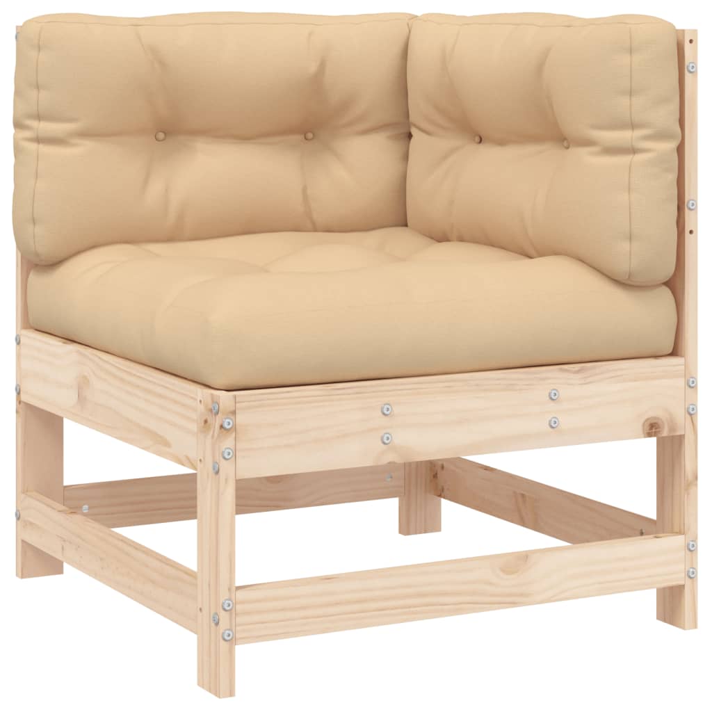 vidaXL 4 Piece Patio Lounge Set with Cushions Solid Wood