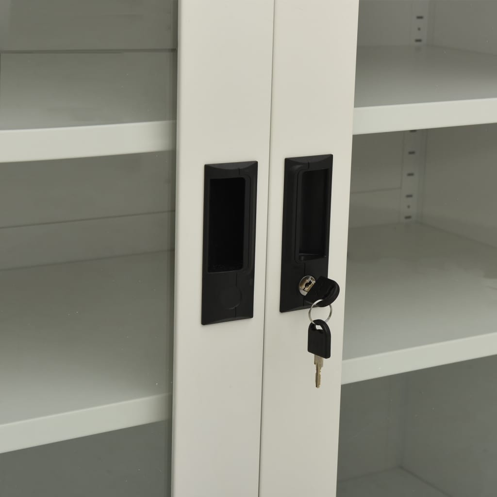 vidaXL Office Cabinet with Planter Box Light Gray 35.4"x15.7"x50.4" Steel