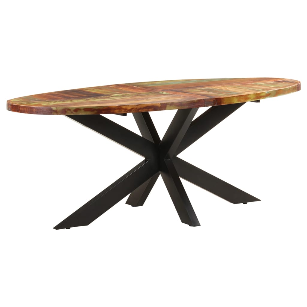 vidaXL Dining Table Oval 78.7"x39.4"x29.5" Solid Reclaimed Wood