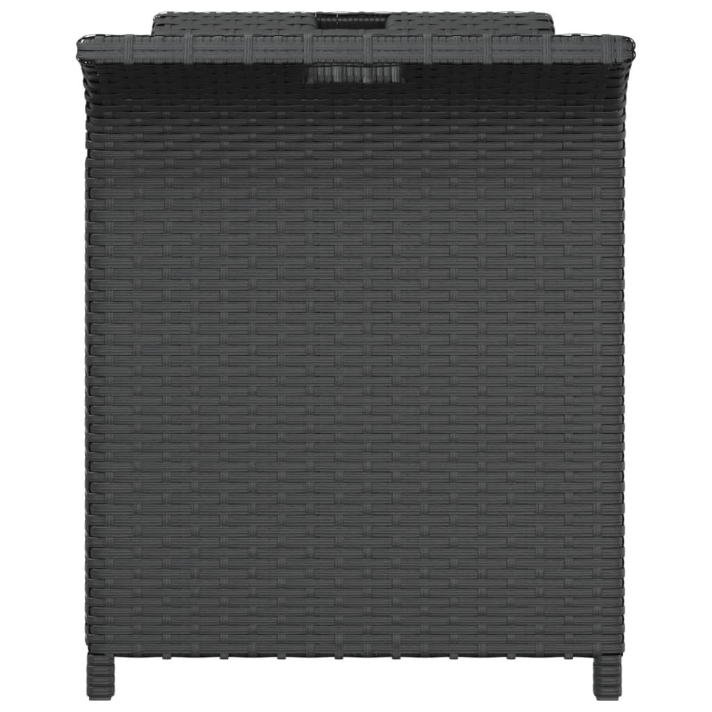 vidaXL Patio Bench with Cushion Black 45.7"x18.1"x22.4" Poly Rattan