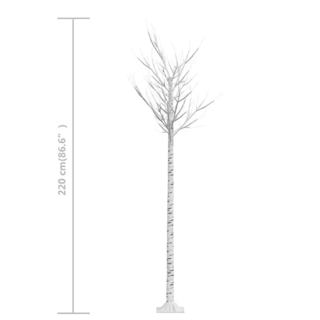 vidaXL Christmas Tree 220 LEDs 7.2' Cold White Willow Indoor Outdoor
