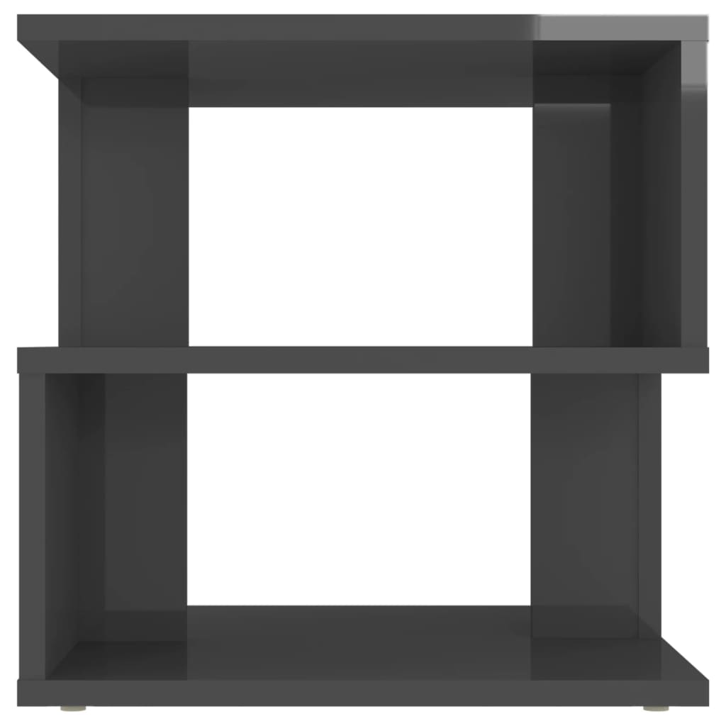 vidaXL Side Table High Gloss Gray 15.7"x15.7"x15.7" Engineered Wood
