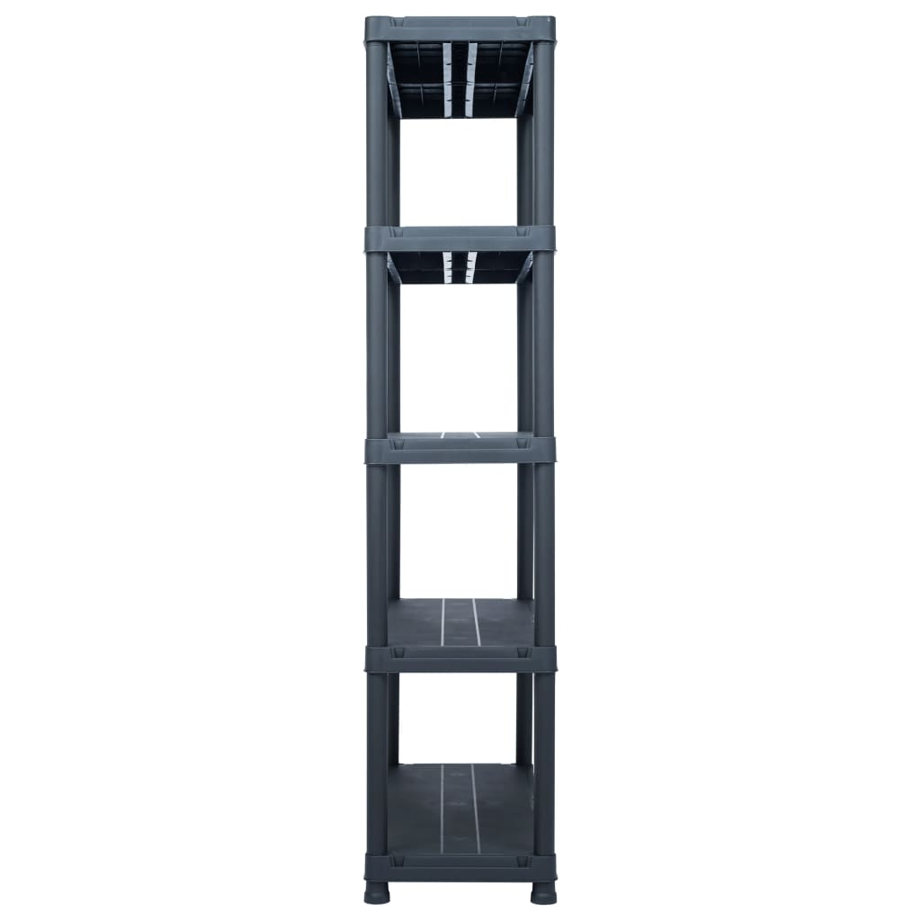 vidaXL Storage Shelf Racks 2 pcs Black 551.2 lb 31.5"x15.7"x70.9" Plastic