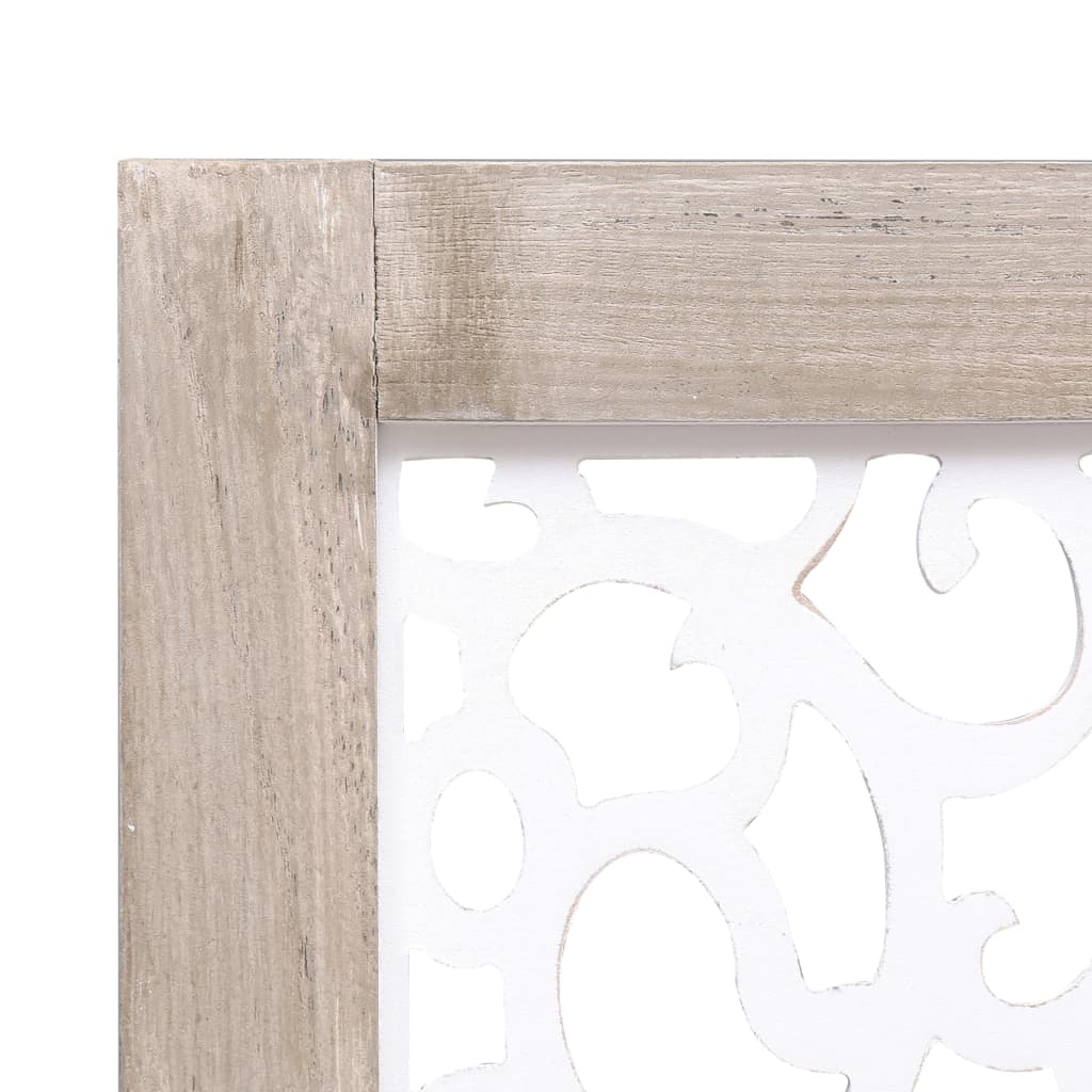 vidaXL 5-Panel Room Divider White 68.9"x65" Solid Wood