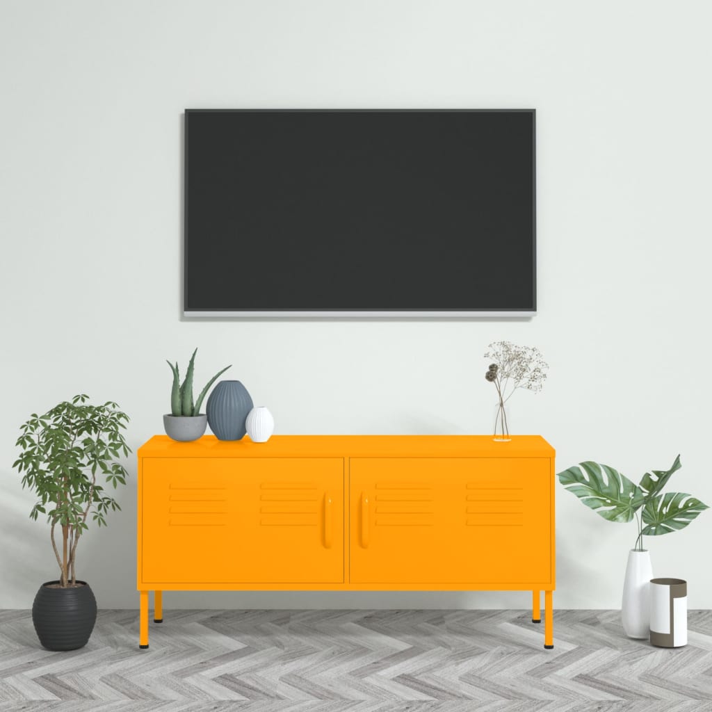 vidaXL TV Cabinet Mustard Yellow 41.3"x13.8"x19.7" Steel