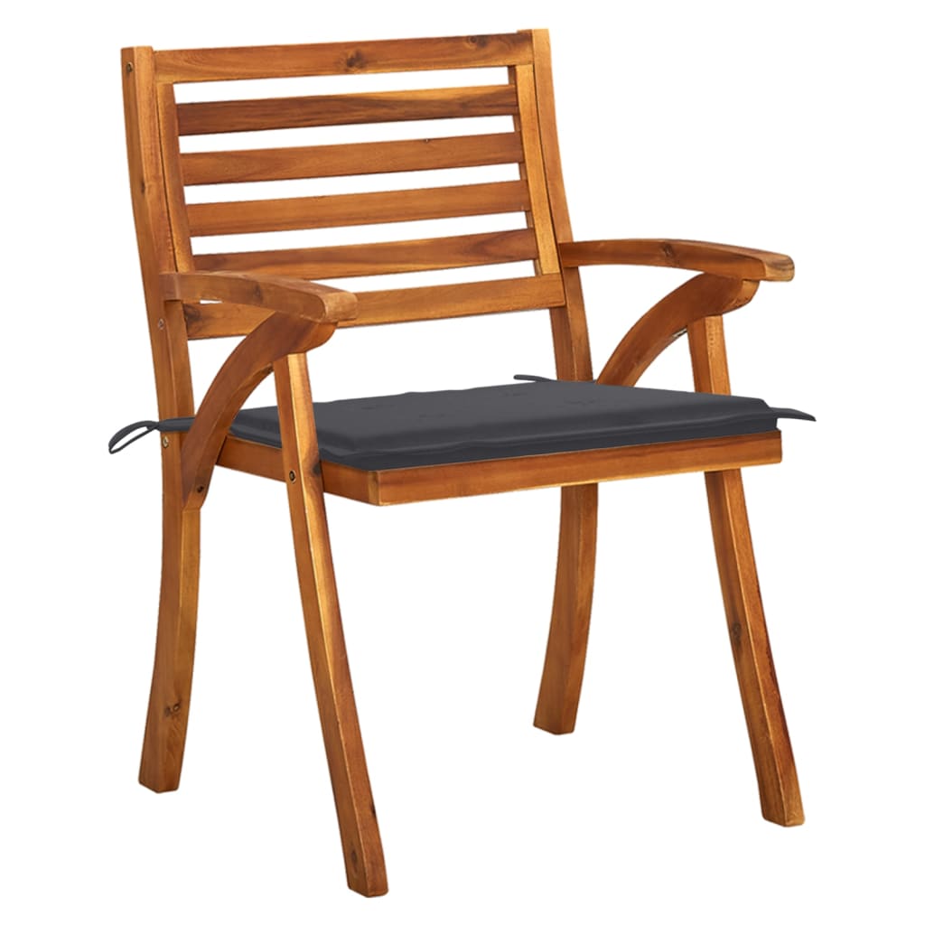 vidaXL Patio Chairs with Cushions 8 pcs Solid Acacia Wood