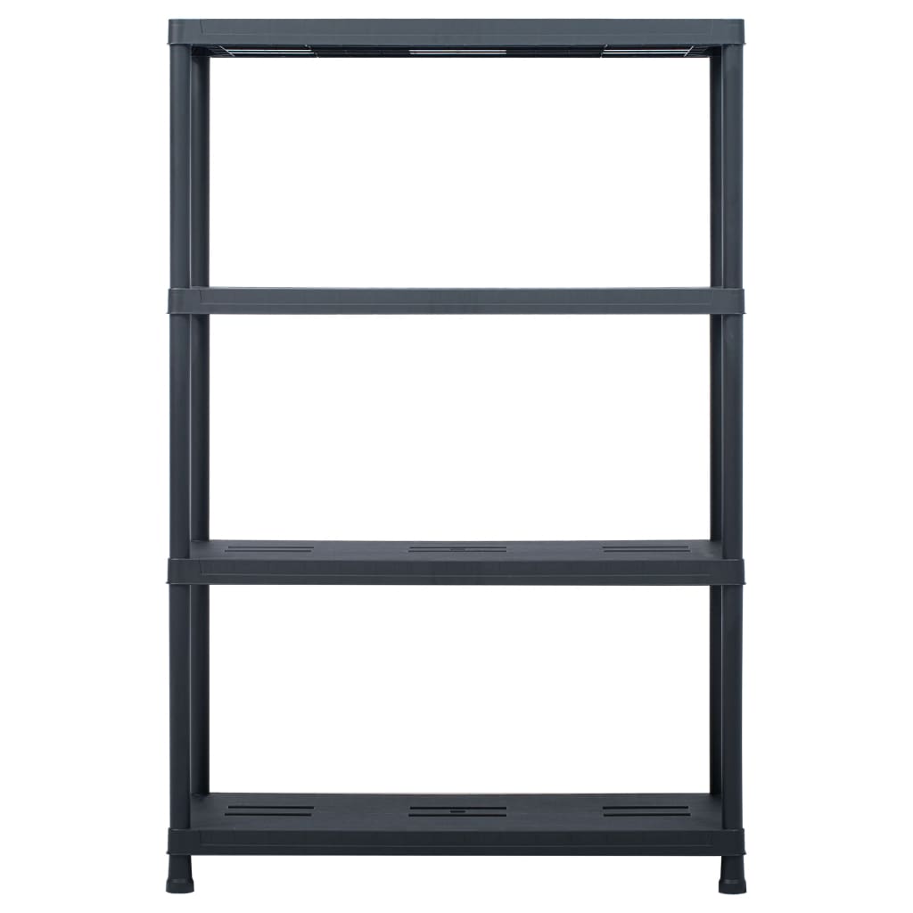 vidaXL Storage Shelf Rack Black 485 lb 35.4"x15.7"x54.3" Plastic