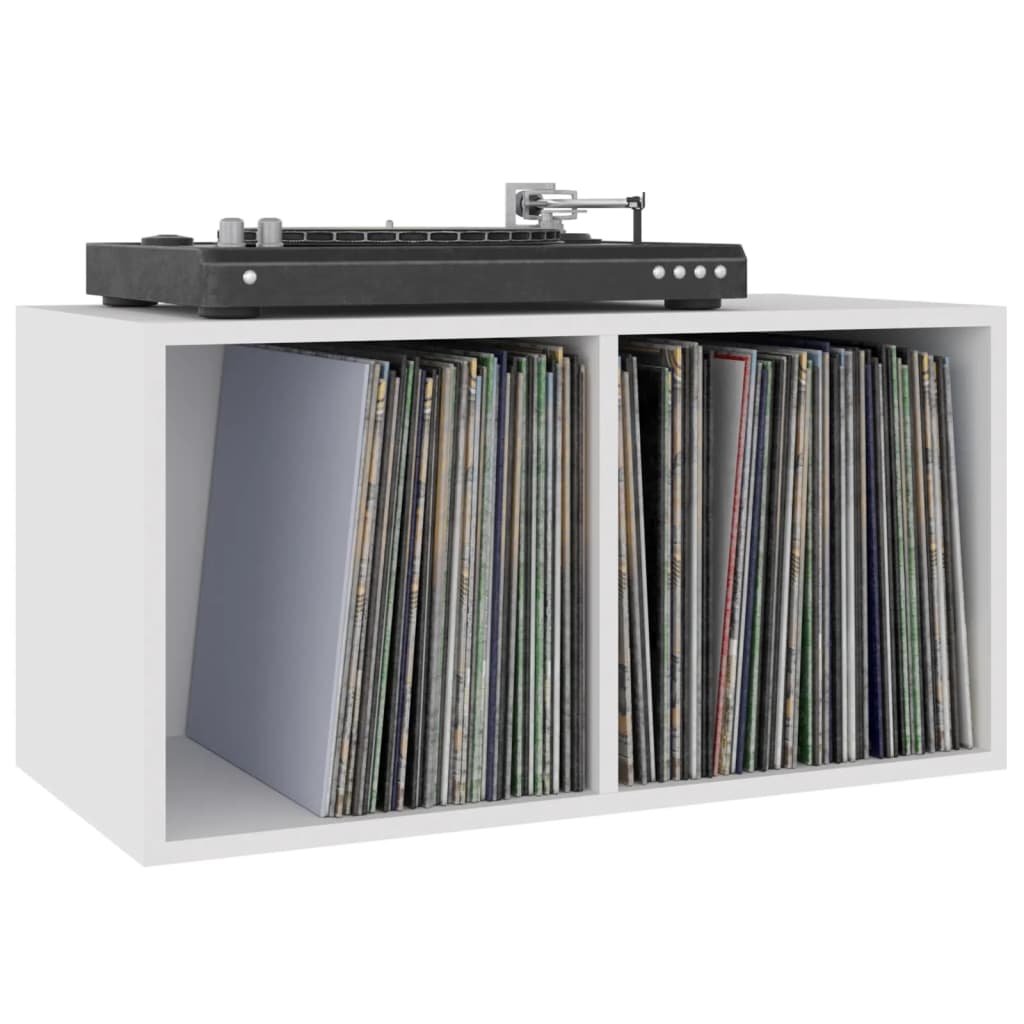 vidaXL Vinyl Storage Box White 28"x13.4"x14.2" Engineered Wood