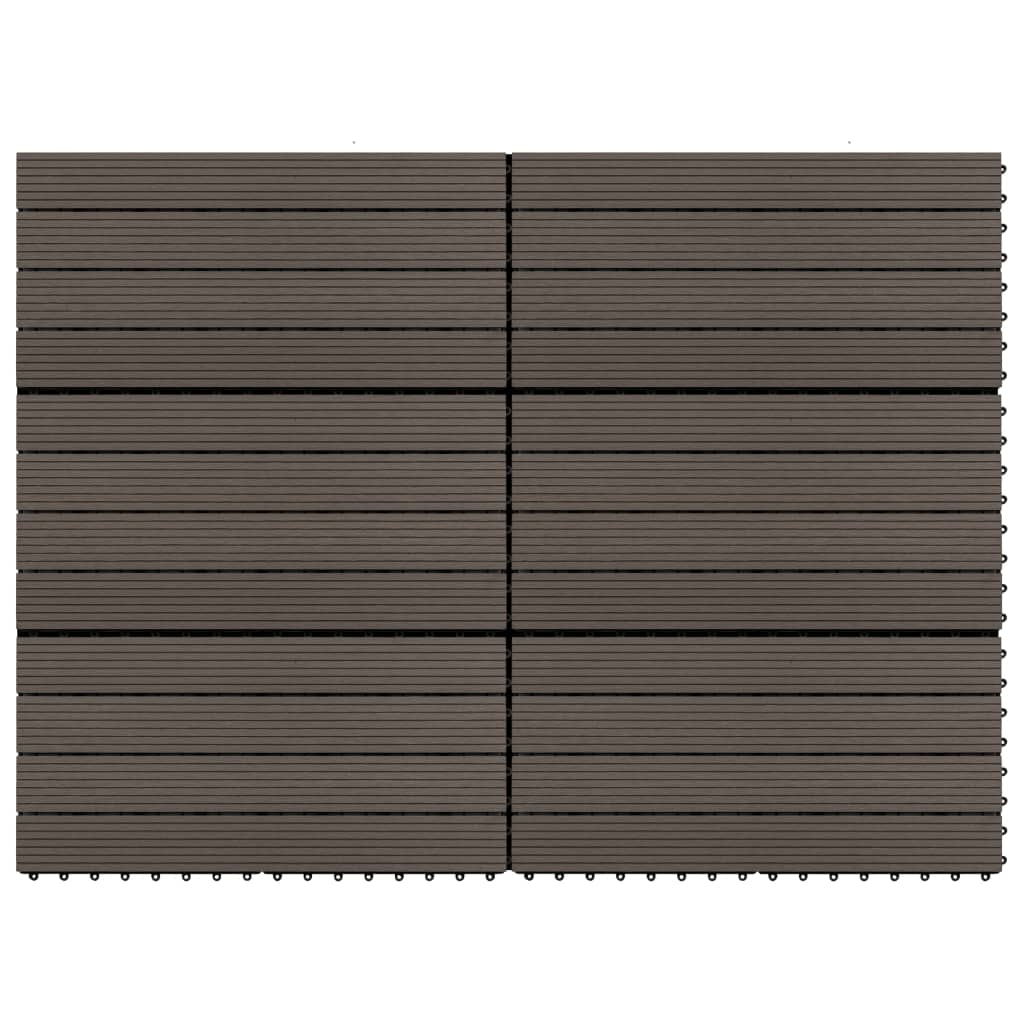 vidaXL Decking Tiles 6 pcs WPC 23.6"x11.8" 11.6 ft² Dark Brown