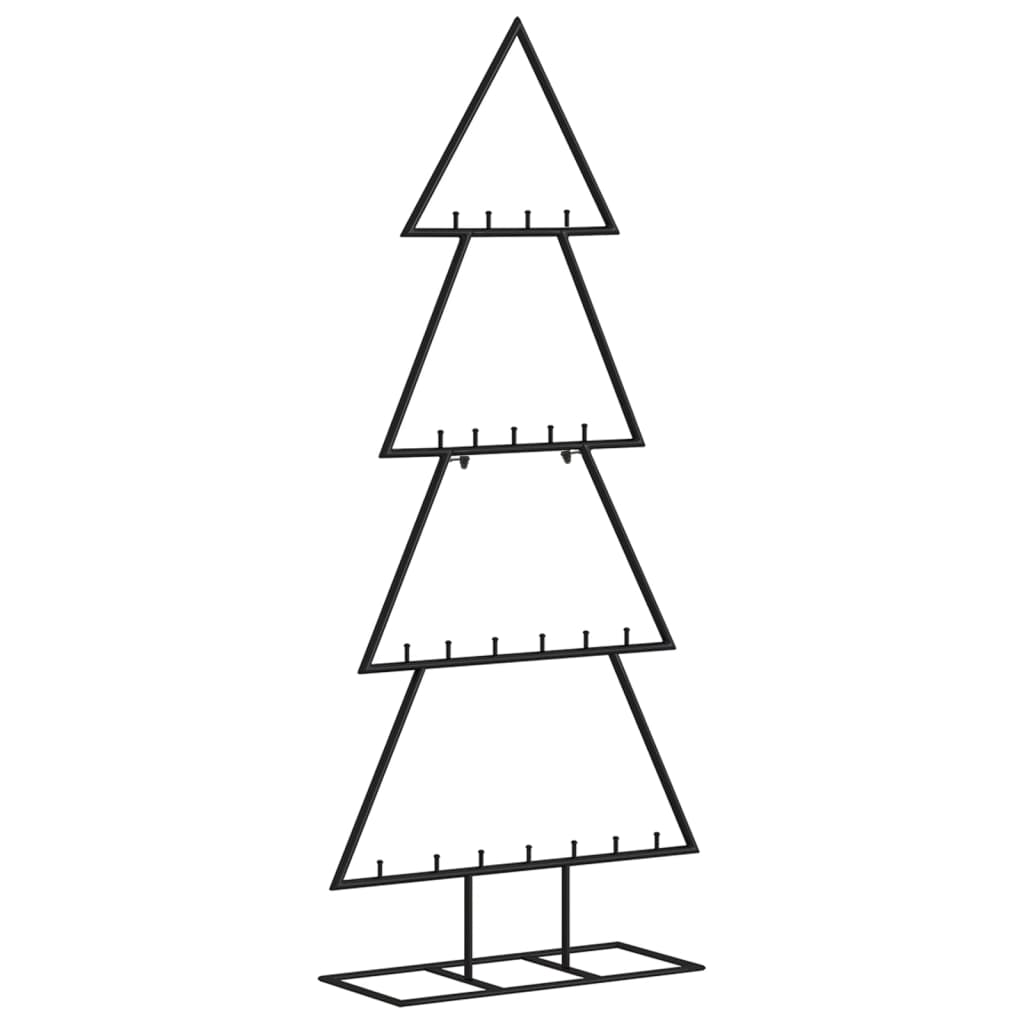 vidaXL Metal Christmas Tree for Decoration Black 49.2"