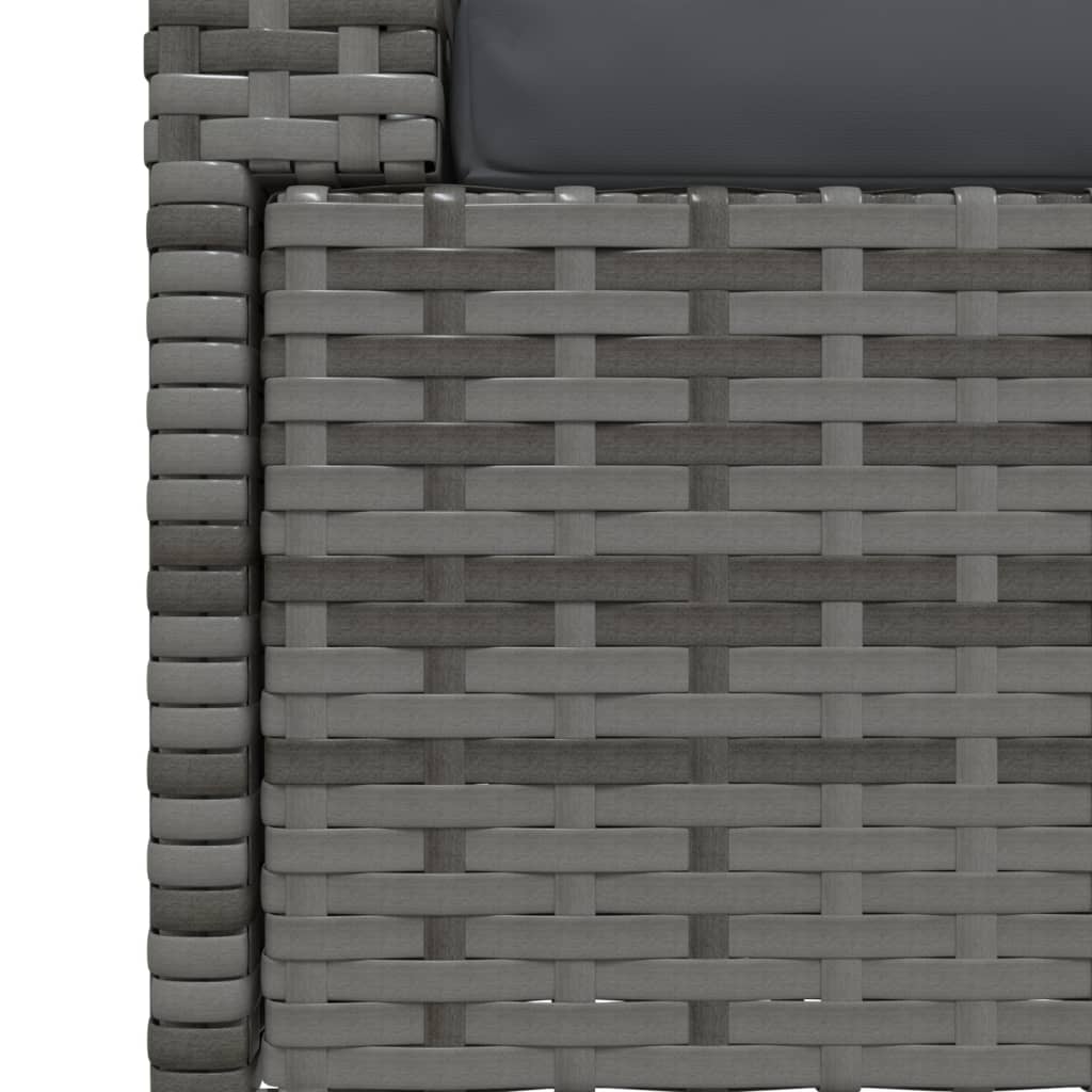 vidaXL 2-Seater Sofa with Cushions Gray Poly Rattan