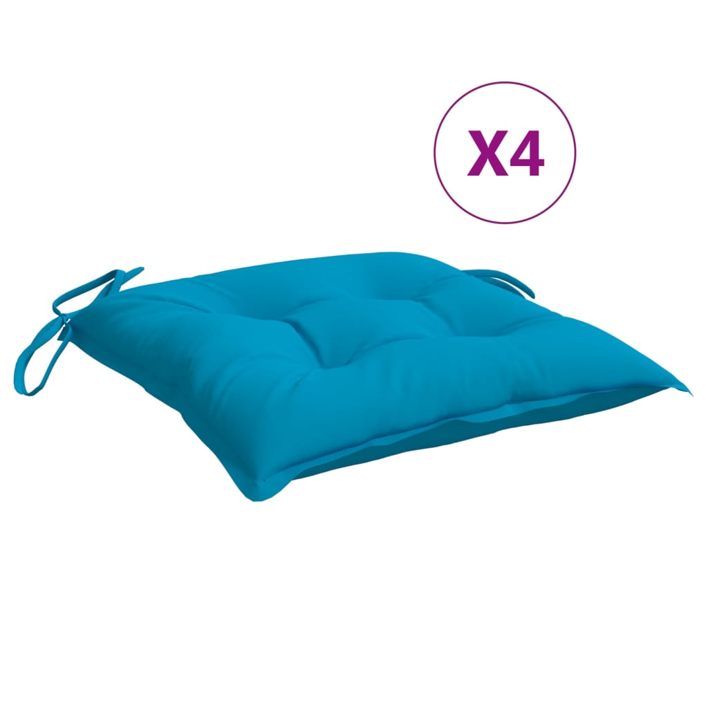 vidaXL Chair Cushions 4 pcs Light Blue 19.7"x19.7"x2.8" Oxford Fabric