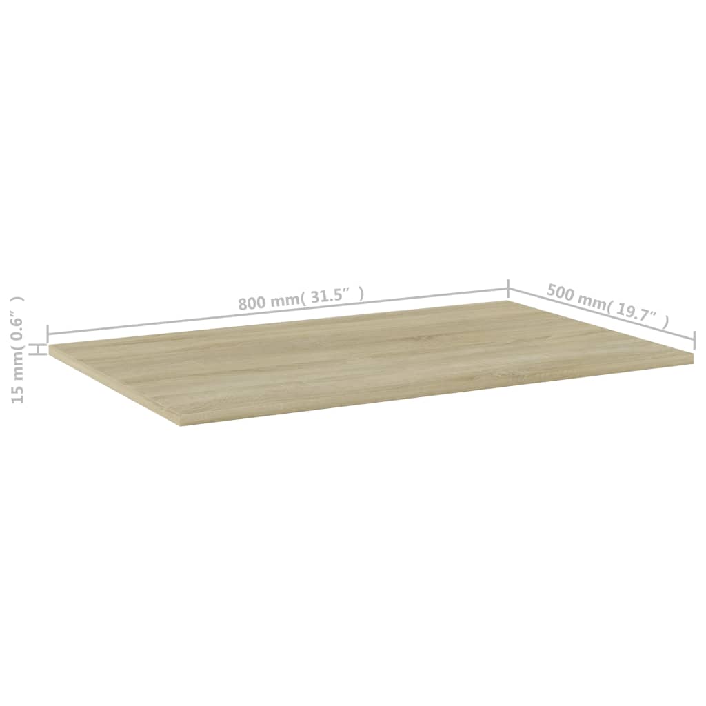 vidaXL Bookshelf Boards 4 pcs Sonoma Oak 31.5"x19.7"x0.6" Engineered Wood